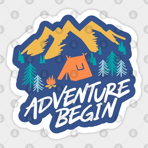 Adventure Camping Begin Sticker by FlinArt